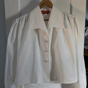 Wanda New Vintage 40s Blouse in Ivory NWT